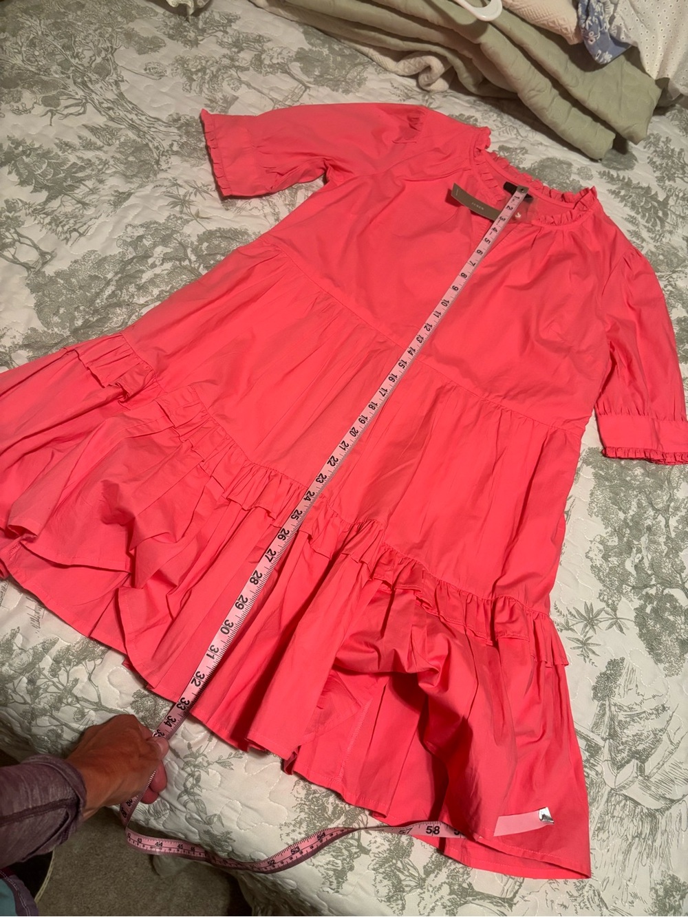 NWT J. Crew sz Medium Petite PM Pink Tiered Popover Dress poplin ruffles barbie - Picture 9 of 15